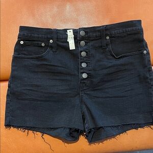 Madewell black denim shorts